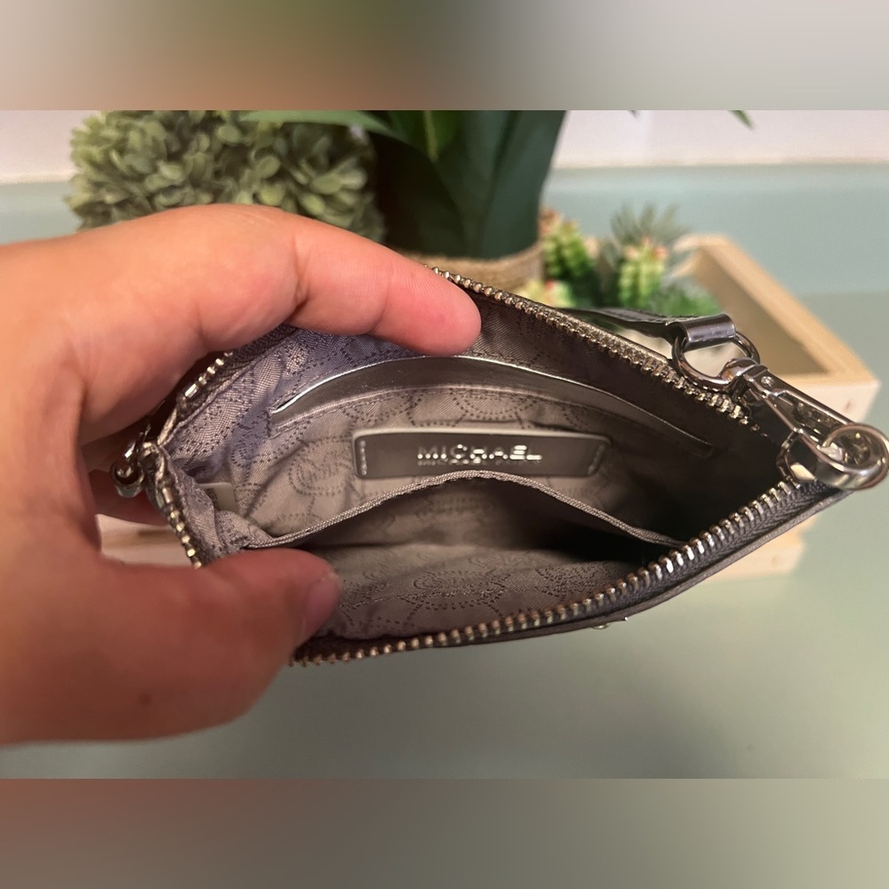 SOLD Michael Kors Metallic Silver Wristlet - Picture 9 of 10